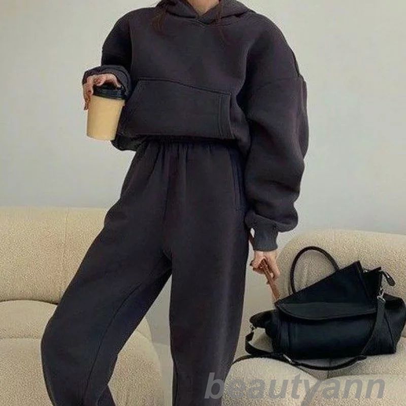セットアップ レディース 秋冬 韓国風 きれいめ 上下セット 秋冬新作 レディース カジュアルファッション スーツ スウェット プラス ベルベット 厚手 レギンス ツーピース スポーツウェア 2点セット 母の日