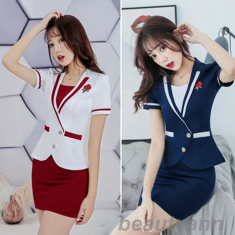 上下セットエステティック サロンウェア リラクゼーション クリニック 2カラー 制服 ファンクショナルビューティー大きいサイズ スカートジュエリーホテルフロント...