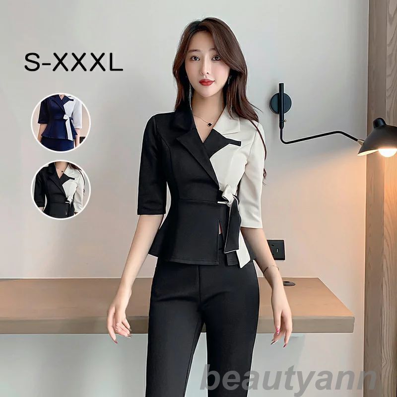 上下セットエステティック サロンウェア リラクゼーション クリニック ブラック 制服 ファンクショナルビューティー大きいサイズ ジュエリーホテルフロント作業服 ...