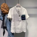 Tシャツ メンズ Vネック カジュアルシャツ メンズシャツ 通学 通勤 アロハシャツ トップス 半袖シャツ 開襟シャツ ビジネス おしゃれ 白シャツ 夏 夏服