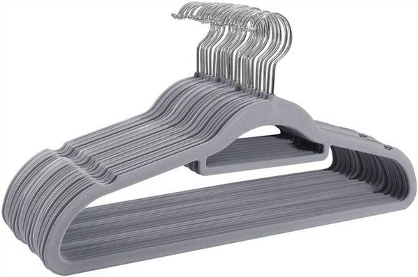 衣類ハンガー すべらない 頑丈 薄く、滑り止めプラスチックのハンガー、特殊加工 スリムなマジックハンガー 頑丈 クローゼットハンガー