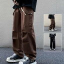 カーゴパンツ メンズ ボトムス ズボン ミリタリー ロング ゆったり 作業服 カジュアル おしゃれ ワークパンツ アウトドア ワイト