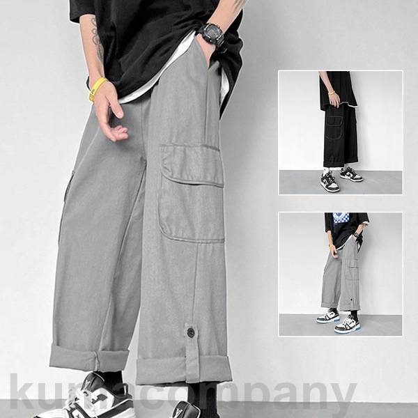 カーゴパンツ メンズ ボトムス ズボン ミリタリー ロング ゆったり 作業服 カジュアル おしゃれ ワークパンツ アウトドア ワイト