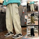 カーゴパンツ メンズ ボトムス ズボン ミリタリー ロング ゆったり 作業服 カジュアル おしゃれ ワークパンツ アウトドア ワイト