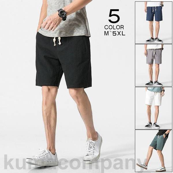 ハーフパンツ メンズ 綿麻 カジュアル リネンパンツ ショートパンツ 短パン 半ズボン 通気性 お兄系 大きいサイズ 夏
