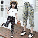女児 サルエルパンツ 夏 子供 クロップドパンツ ゆったり 薄手 花柄 女の子 バルーンパンツ ニッカー ウエストゴム ジュニア服 パンツ 可愛い バレンタイン プレゼント
