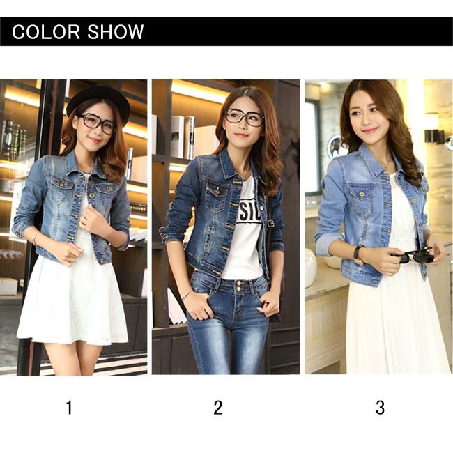 レディース デニムコートジャケット 3色展開 アウター 春秋 女性 長袖 UsED風 上着 クール お洒落 Gジャン 着痩せ 通学 メンズライク 大きいサイズ バレンタイン 2