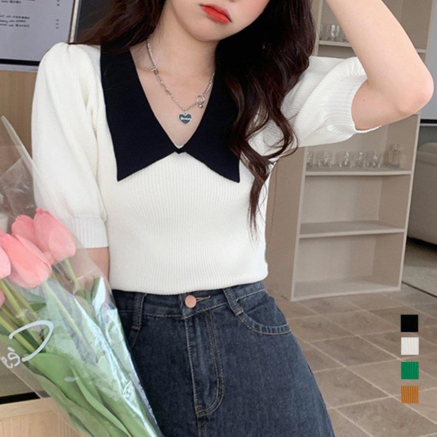 サマーニット レディース 襟付き バレンタイン プレゼント