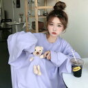 トレーナー レディース 長袖 トップス スウェット お出かけ カジュアル ゆったり プルオーバー 部屋着 コットン 着痩せ 原宿風 新作 オーバーサイズ 原宿系...
