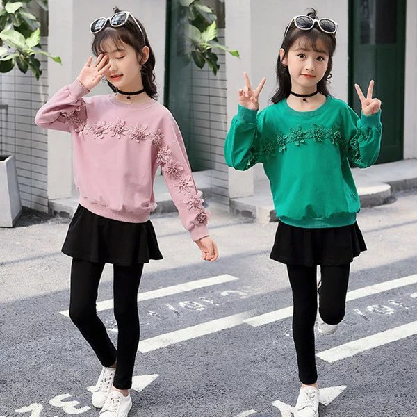 セットアレギンスセット キッズ 女の子 スウェット+レギンス 上下セット 遠足 運動着 子供服 ジャージ ジュニア カジュアルセット バレンタイン プレゼント