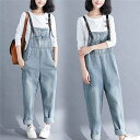 サロペットデニムパンツ レディース パンツ オーバーオール サロペットデニムパンツ 夏ズボン 体型カバー ゆったり 春夏 バレンタイン プレゼント