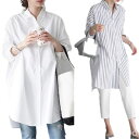 シャツワンピース ロング レディース 春 ロングシャツ 白シャツ 長袖 チュニック トップス カジュアル 着痩せ 体型カバー 通勤 OL 旅 30代 40代 韓...