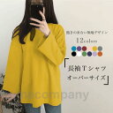 長袖Tシャツ オーバーサイズ レディース カットソー クルーネック 白t 無地 Tシャツ 春 秋 ゆるTシャツ ドロップショルダー シンプル 体型カバー(4)