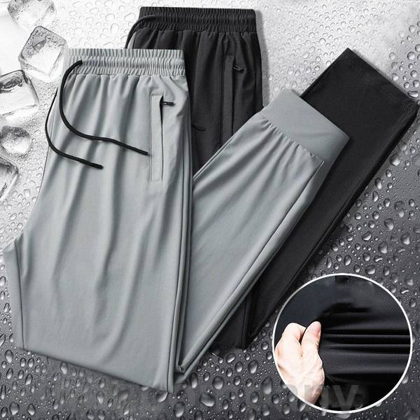 チノパン メンズ ストレッチ スリム ボトムス 薄手 冷感 通気性 涼しい ストレート 快適 夏 速乾 カジュアル おしゃれ ワンサイズアップおすすめ