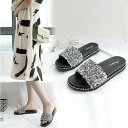 オープントゥサンダル レディース スリッパ キラキラ フラット ぺたんこ ビーチ サボサンダル オフィス 健康 ルームシューズ 普段履き 歩きやすい 美脚 母の...