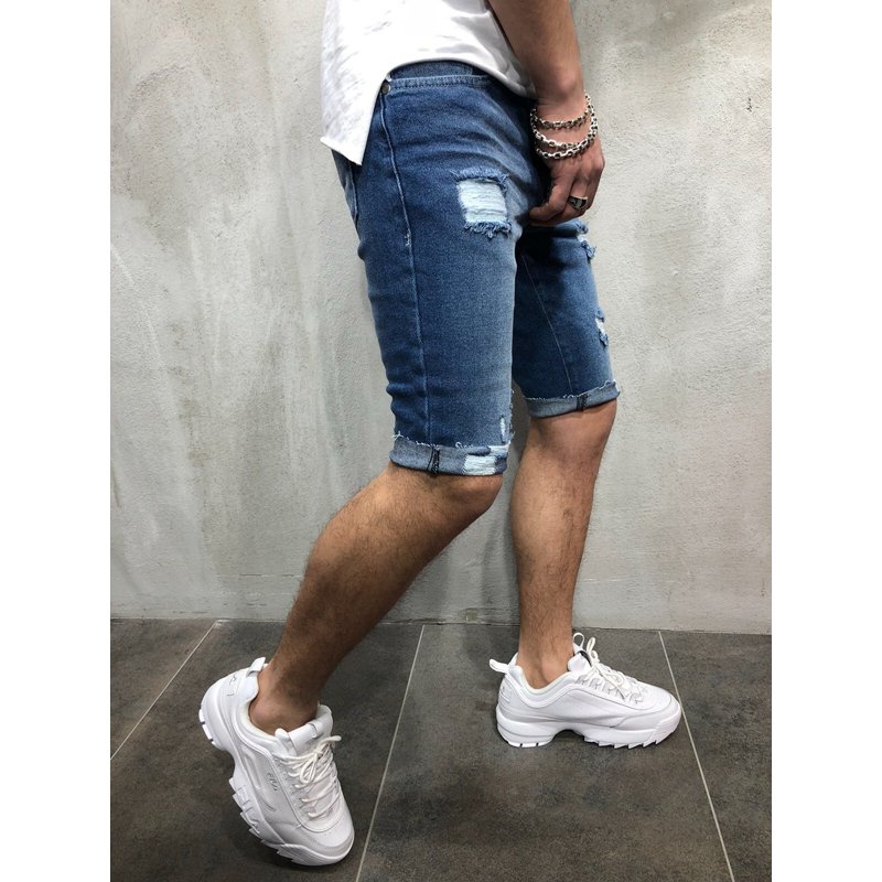 デニムパンツ ジーンズ ショートパンツ ダメージ加工 ハーフパンツ メンズ 半ズボ...