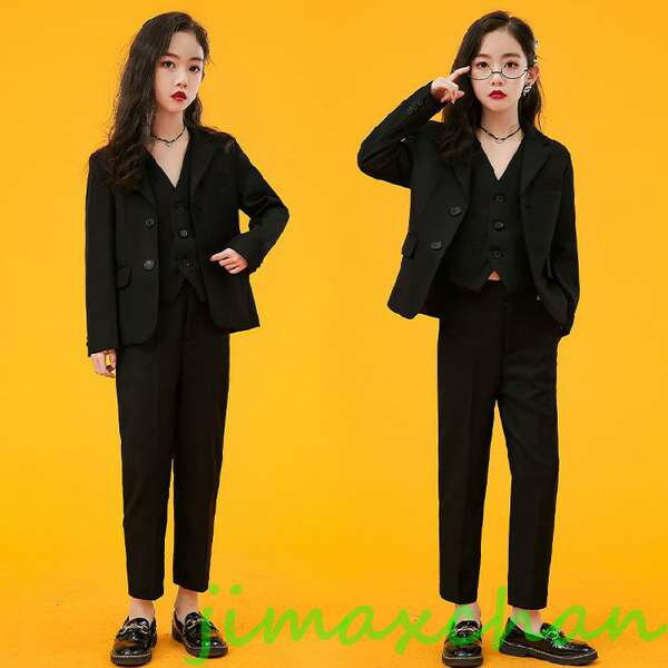 新生活 ピアノ発表会 女の子 韓国 卒業式 卒服 入学式 ブラックフォーマル 子供スーツ スーツ 黒スーツ 大きいサイズ 子供 小学生 七五三 フォーマル スー