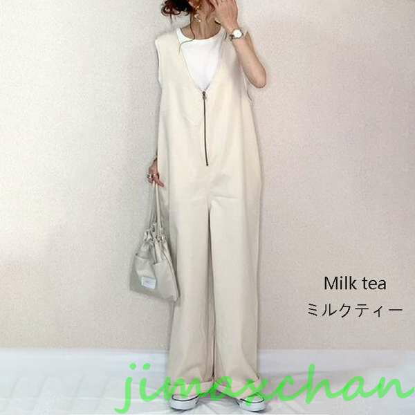 新生活 サロペットパンツ40代 30代 オールインワンサロペット レディース 夏vネック 着痩せ 気質 おしゃれ カジュアル 肩紐長さ調整