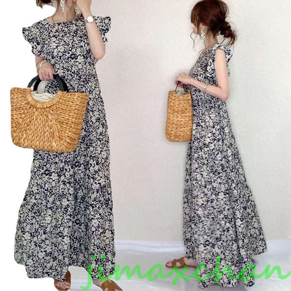 新生活 ワンピース レディース ワンピース キレイめ 膝丈ワンピース 夏 半袖 シフォンワンピ 花柄 ロング丈ワン ピ オシャレ 通勤 着痩せ おしゃれ かわいい 30代 40代