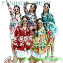 新生活 K-pop 衣装 花柄シャツ ダンス カラフル シャツ ユニセックス 高校生 ビーチシャツ 姉妹お揃い 韓国 ホワイト ジャズダンス 赤 ダンストップス