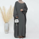 新生活 イスラム教徒 婦人服 トルコドバイ 無地 ドレス ローブ