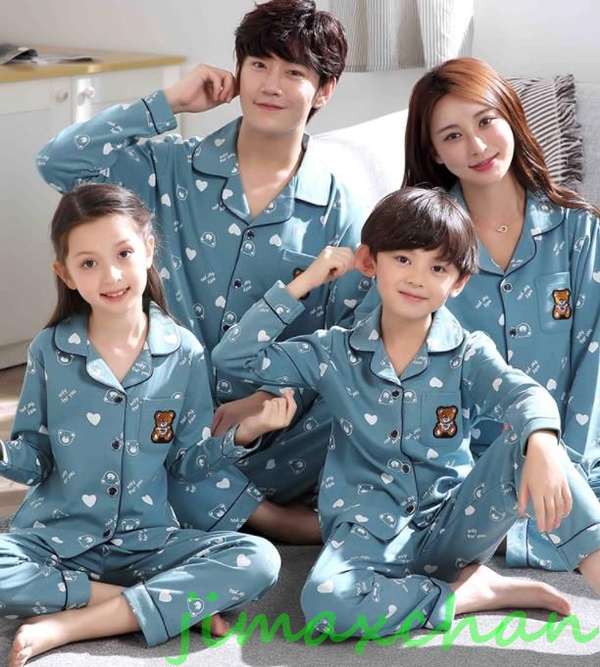 新生活 サマー 親子お揃い カップル ボーダー ユニセックス 家族 パジャマ お 揃い ルーム ウェア おそろい親子服 プレゼントペア 長袖 春秋
