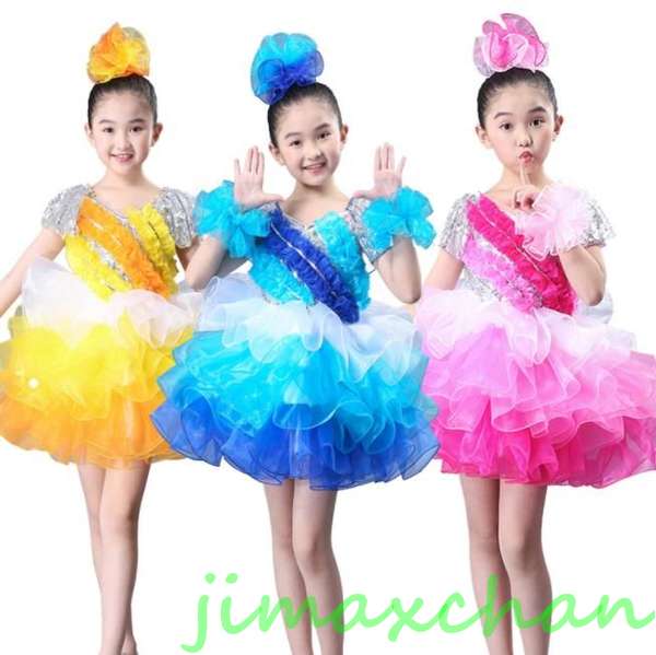 新生活 サマー 女の子 ラテン 演出 体操 発表会 ダンス衣装 キッズ ジュニア ダンスウェア ダンスウェア