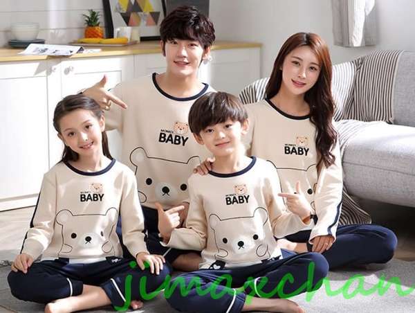 新生活 サマー 親子お揃い カップル ボーダー ユニセックス 家族 パジャマ お 揃い ルーム ウェア おそろい親子服 プレゼント 長袖 春秋