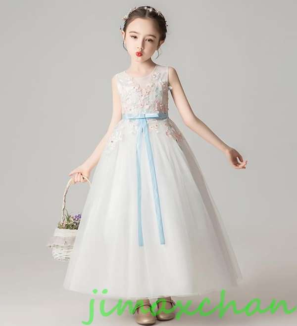 新生活 サマー 120-170cm 子供服 女の子ワンピース ドレス カラードレス フラワーガール お嫁さん/ピアノ 発表会