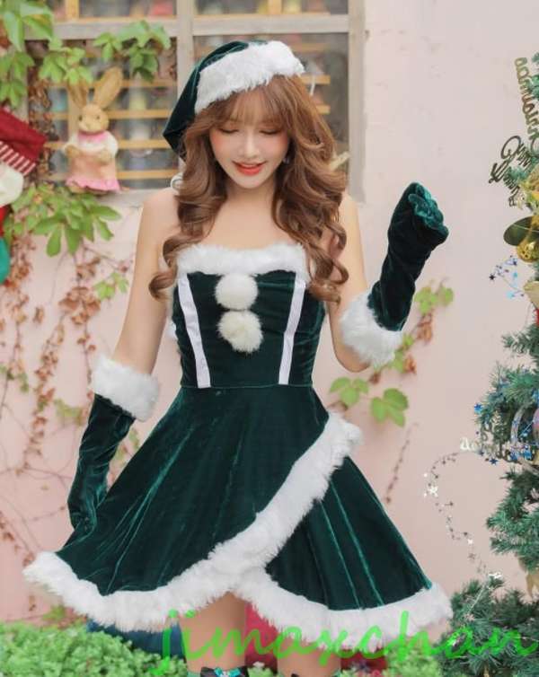 新生活 サマー /4点セット 女の子用 レディース サンタワンピース クリスマス コスプレ サンタクロース 衣装 サンタ ワンピース パーティー 可愛い セクシ...