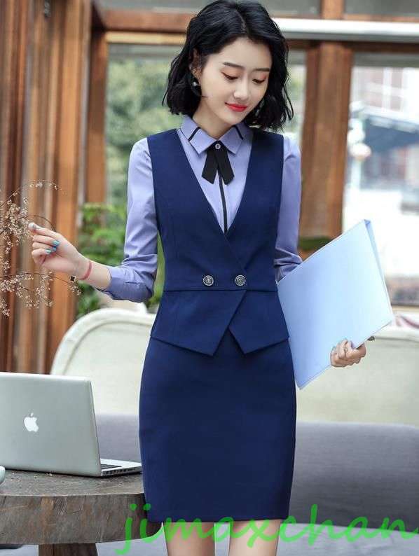 新生活 サマー レディース スーツ ベスト シャツ ビジネススーツ タイトスカート スカート OL オフィス トップス 事務服 ビジネス 洗える 通勤オフィス
