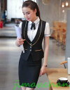 新生活 サマー 3点セット レディース ベスト シャツ ビジネススーツ タイトスカート スカート OL オフィス トップス 事務服 ビジネス 洗える