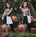 新生活 サマー 4点セット/ピエロ/黒白/ヴァンパィア 吸血鬼/ハロウィン ハロウィーン Halloween 仮装 キッズ 子供服 女の子 ワンピース ドレス ...