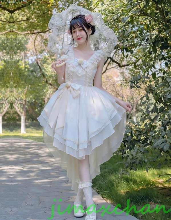 新生活 サマー /Lolita系 /ワンピース 舞台 変装/ロリータ トップス 萌え レディース ゴスロリ ロリータファッション 吊りスカート 花嫁洋服 ウエディング