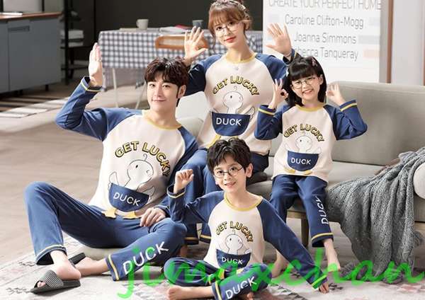 新生活 サマー 長袖 親子お揃い カップル ユニセックス 家族 パジャマ お 揃い ルーム ウェア おそろい..