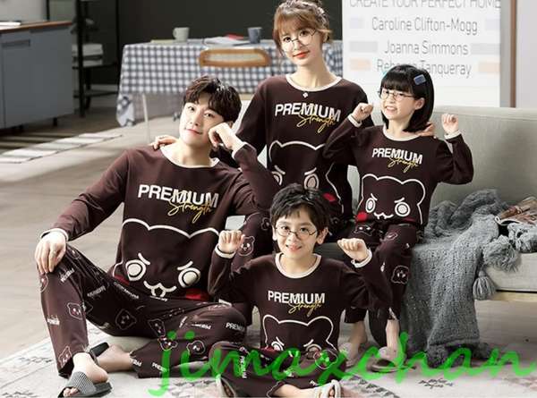 新生活 サマー 長袖 親子お揃い カップル ユニセックス 家族 パジャマ お 揃い ルーム ウェア おそろい親子服 プレゼント ペア 長袖