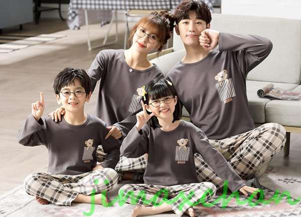 新生活 サマー 長袖 親子お揃い カップル ユニセックス 家族 パジャマ お 揃い ルーム ウェア おそろい親子服 プレゼント ペア 長袖