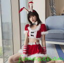 新生活 サマー /7点セット 上下セット スカート 上着 ウサギ 兎/黒白 レディース サンタワンピース クリスマス コスプレ サンタクロース 衣装 サンタ ワ...