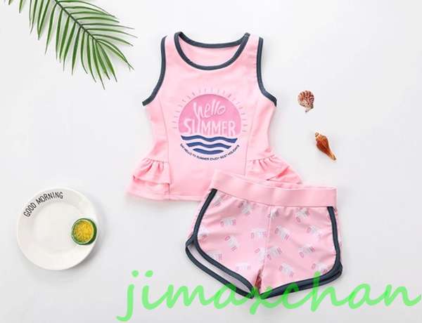 新生活 サマー キッズ 水着 セット 子供 水着 女の子 学校用水着 ジュニア 男児 水遊び プール 海 UV対策 日焼け防止 サメ柄 温泉 水泳 2点セット