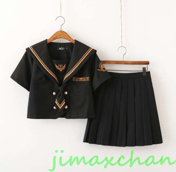 新生活 サマー /短袖 上下セット セーラー服 JK系フリルスカート パーティグッズ 制服 学生 ユニフォーム 卒業式 入学式 コスチューム スカート
