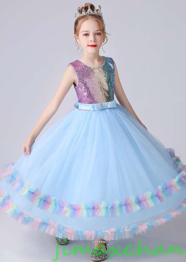 新生活 サマー /120-170cm 子供服 女の子ワンピース ドレス カラードレス フラワーガール 丸首 花編 演出 お嫁さん/ピアノ 発表会?結婚式?七五三