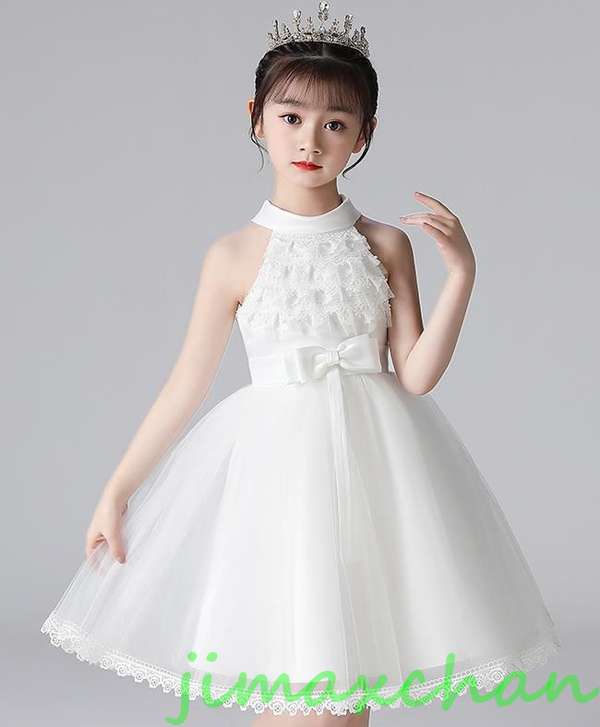 新生活 サマー /110-160cm 子供服 女の子ワンピース ドレス カラードレス フラワーガール 丸首 花編 演出 お嫁さん/ピアノ 発表会?結婚式?七五三