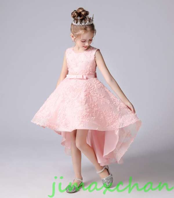 新生活 サマー /110-160cm 子供服 女の子ワンピース ドレス カラードレス フラワーガール 丸首 花編 演出 お嫁さん/ピアノ 発表会?結婚式?七五三