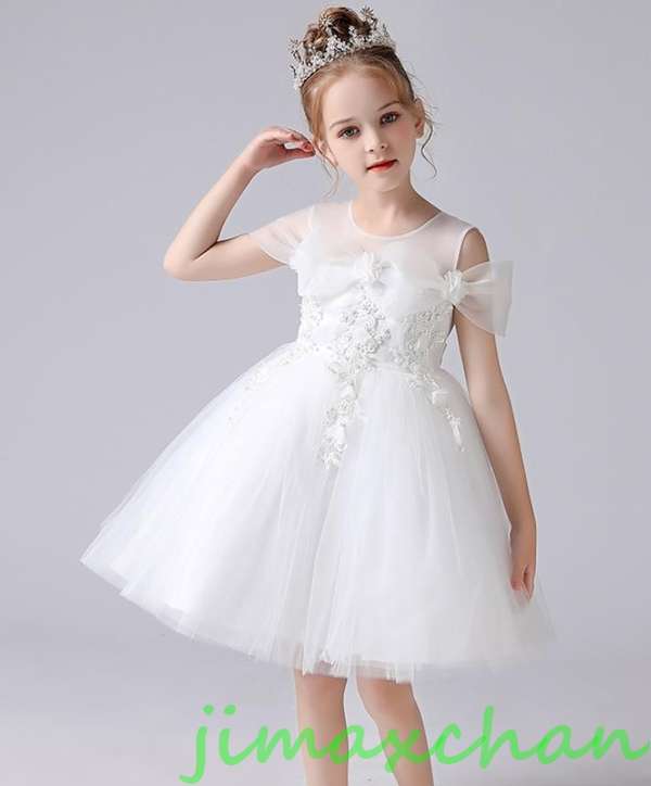 新生活 サマー /110-160cm 子供服 女の子ワンピース ドレス カラードレス フラワーガール 丸首 花編 演出 お嫁さん/ピアノ 発表会?結婚式?七五三