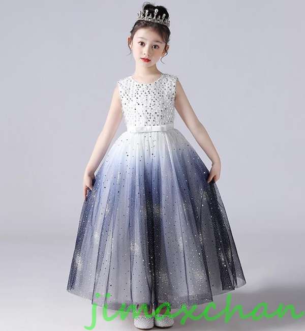 新生活 サマー /120-170cm 子供服 女の子ワンピース ドレス カラードレス フラワーガール 丸首 花編 演出 お嫁さん/ピアノ 発表会?結婚式?七五三