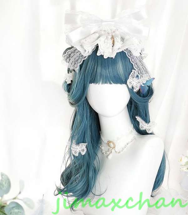 新生活 サマー 長48-53cm/変装 Lolita系 ウィッグ ロリータ 原宿風 かつら 前髪 レディース コスプレウィッグ 耐熱ウィッグ コスチューム 仮装 大人用