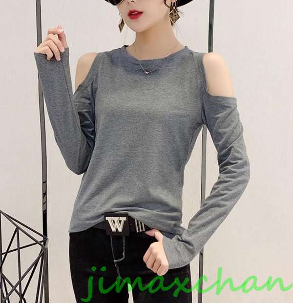 新生活 サマー S/M/L/XL/XXL/Tシャツ 長袖 タートルネック セーター レディースファッション タートル 胸開きタート セクシー ベアトップ Vネッ...