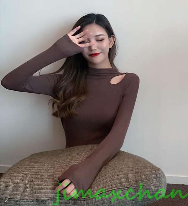 新生活 サマー Tシャツ 長袖 タートルネック セーター レディースファッション タートル 胸開きタート セクシー ベアトップ オフショルダー