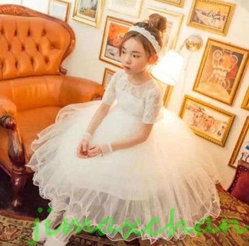 新生活 サマー /100-170cm 子供服 女の子ワンピース ドレス カラードレス フラワーガール 丸首 花編 演出 お嫁さん/ピアノ 発表会?結婚式?七五三...