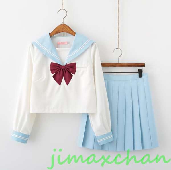 新生活 サマー 長袖/中袖 短袖 上下セット セーラー服 JK系フリルスカート パーティグッズ 制服 学生 ユニフォーム 卒業式 入学式 コスチューム スカート